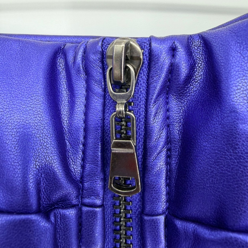 Torrid Mini PU Pencil Skirt In Electric Blue Plus Size 3X Cocktail Moto Party - Picture 9 of 11